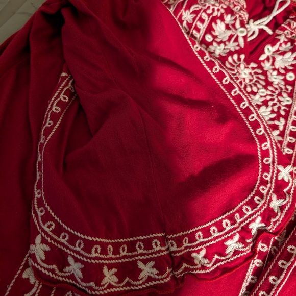 INC International Concepts Red and White Embroidered Top - Picture 8 of 10